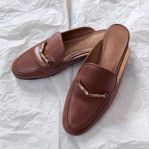 J McLaughlin Elegant Brown Leather Slip-On Loafers